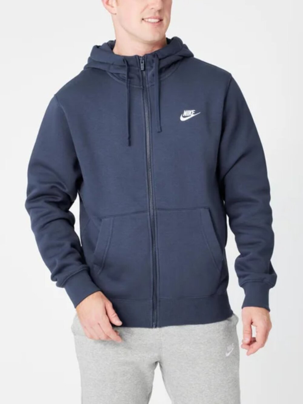 Nike Men's Black Long Sleeve Club Fleece Full-Zip Casual Hoodie Size 4XL
